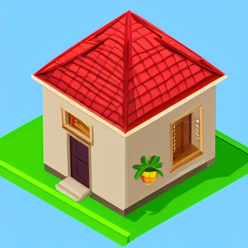 Image similar to cute isometric house