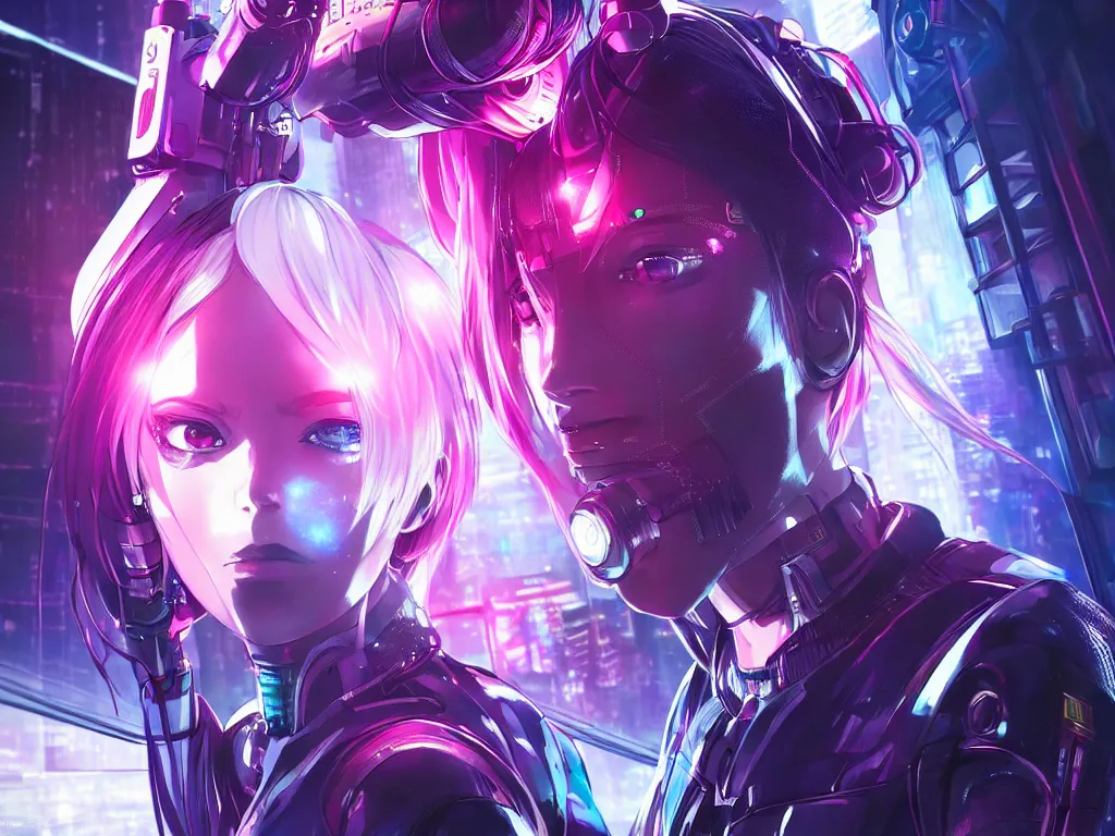 Image similar to portrait anime visual futuristic female cyber police, on cyberpunk neon light tokyo rooftop, ssci - fi and fantasy, intricate and very beautiful, human structure, concept art, sharp focus, anime by rossdraws and magali villeneuve and luxearte and liya nikorov, frostine engine