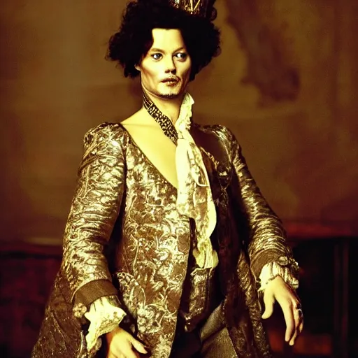 Prompt: johnny depp as king louis xv