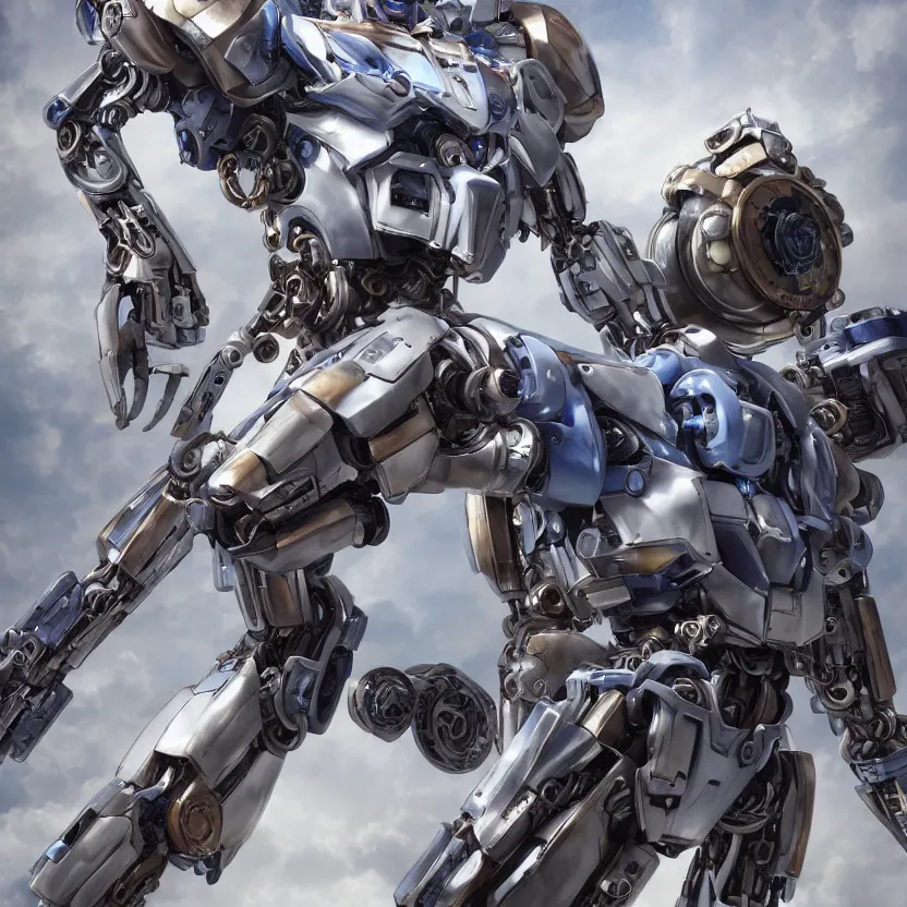 Image similar to hyper realistic mixed midea portrait of a beautiful mechanical steampunk gundam robot, stunning 3d render inspired art by kazuhiko nakamura and hajime sorayama, 8k octane beautifully detailed render, post-processing, extremely hyperdetailed, intricate futuristic mechanic parts, epic composition, maya, blender, grim yet sparkling atmosphere, cinematic lighting + masterpiece, trending on artstation,