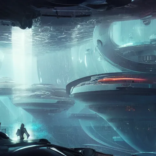 Image similar to an underwater scifi city contained entirely inside of a fishbowl, scifi art by Jan Urschel and Greg Rutkowski, 4k