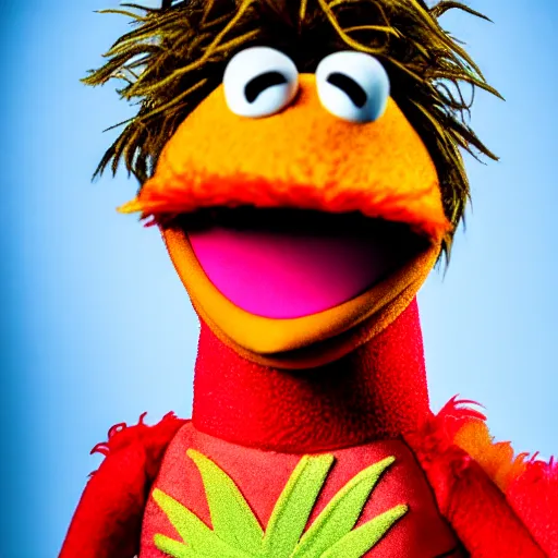 Prompt: studio portrait still of muppet!!!!! ziggy stardust!!!!!! as a muppet muppet as a muppet, 8 k, studio lighting, key light,