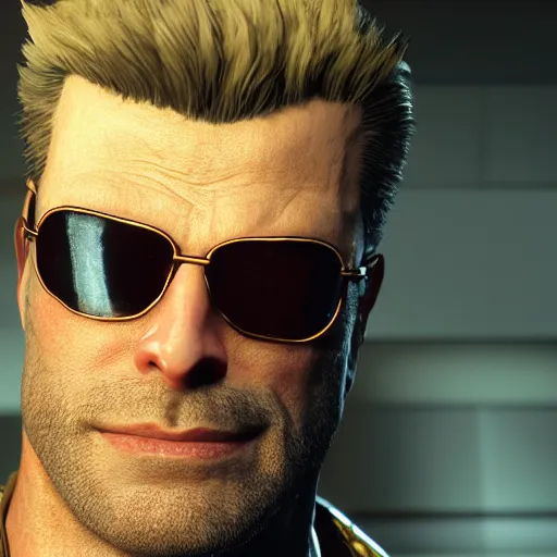 Prompt: a portrait of duke nukem as a character in the game deus ex, octane render, nvidia raytracing demo, detailed, 8 k, masterpiece