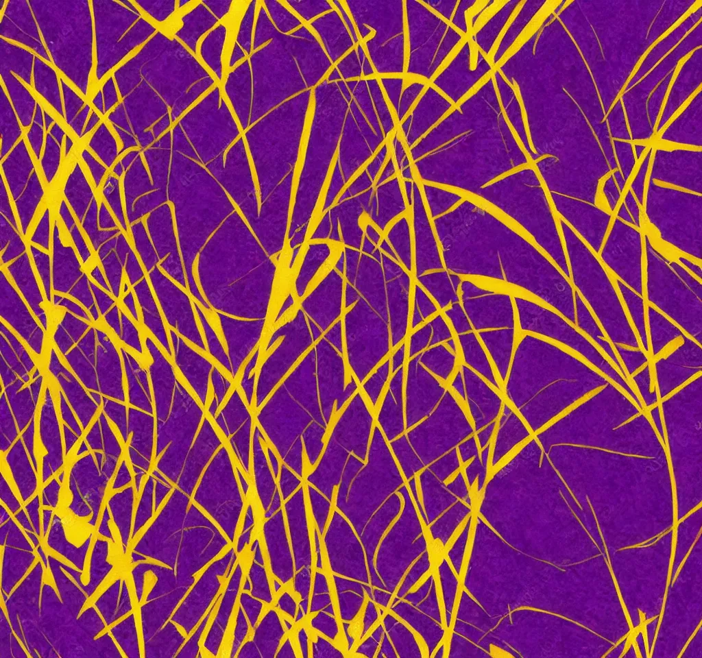 Image similar to textured art deco painting pattern, geometric, gold and deep purple background with lightning bolt