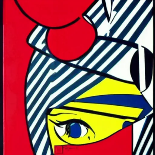 Image similar to roy lichtenstein,, pop art, comic book, architecture