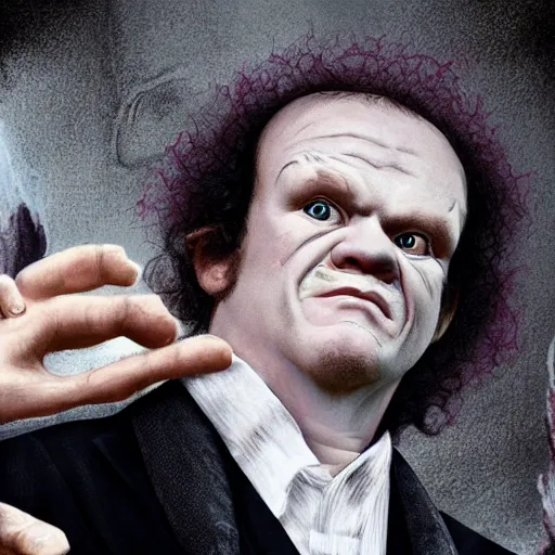 Image similar to john c reilly as a vampire, highly detailed, trending