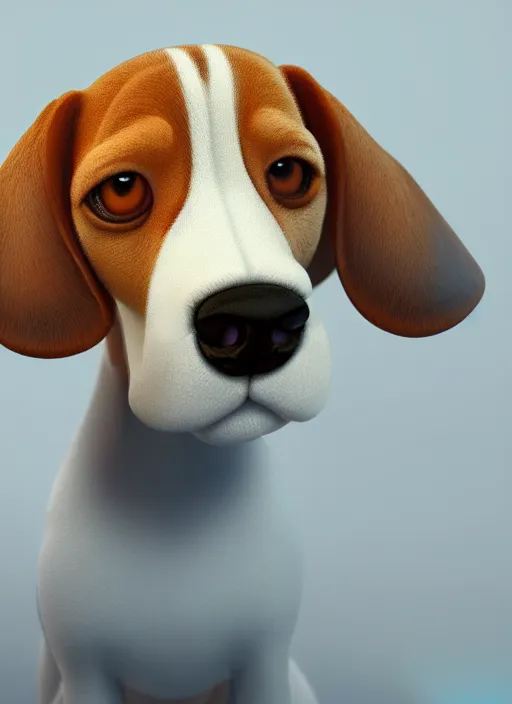 Image similar to beagle puppy, paul kidby, octane render, highly detailed, rim light, art, cinematic lighting, very coherent, hyper realism, high detail, 8 k