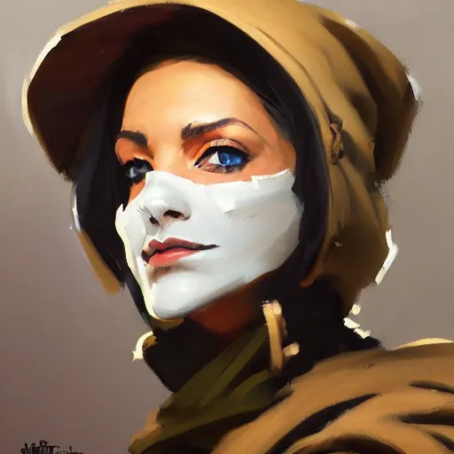 Image similar to greg manchess portrait painting of banksy as overwatch character, medium shot, asymmetrical, profile picture, organic painting, sunny day, matte painting, bold shapes, hard edges, street art, trending on artstation, by huang guangjian, gil elvgren, ruan jia, randy vargas, greg rutkowski