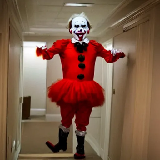 Image similar to Jerome Powell as Pennywise the clown