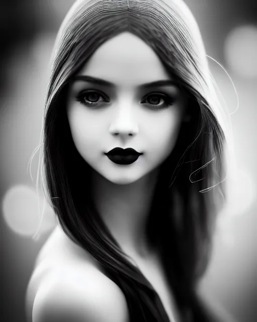 Image similar to black and white dreamy young beautiful female artificial intelligence, cinematic, rim light, bokeh, photo - realistic, elegant, high detail, 8 k, masterpiece, photo taken in 1 9 3 0