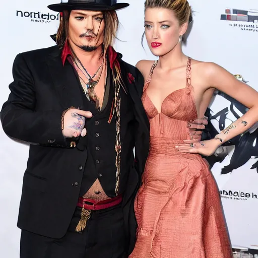 Prompt: amber heard and johnny depp sumo fighting