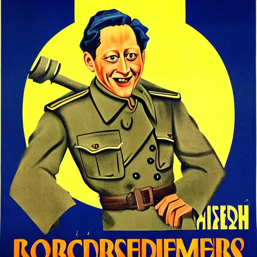 Image similar to rob schneider on 1 9 4 0 german propaganda poster. beautiful. highly detailed. intricate artwork. illustration. propaganda