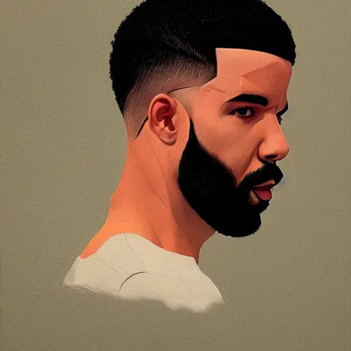 Prompt: Drake profile picture by Greg Rutkowski, asymmetrical, Organic Painting , Matte Painting, geometric shapes, hard edges, street art, trending on the artstation, HD:2 by Sachin Teng:4
