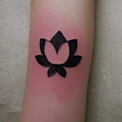Prompt: minimalistic lotus flower tattoo