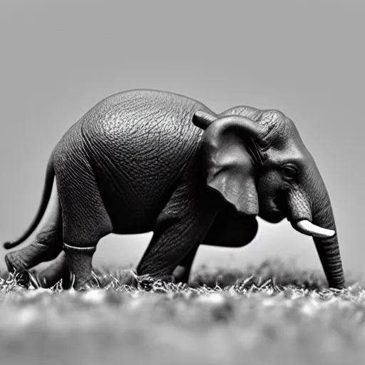 Prompt: 8mm macro photography of a microscopic elephant, real picture, national geographic