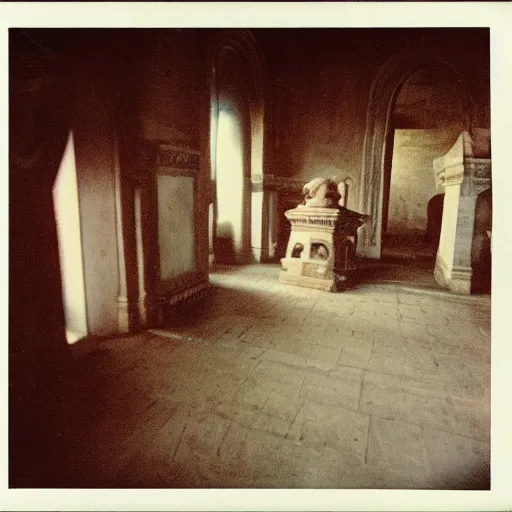 Prompt: polaroid of a ancient roman senators candid shots by Tarkovsky