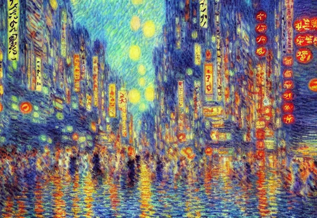 Prompt: tokyo anime scenery, very anime scenery in impressionist style, anime trending artwork, anime painter studio, by claude monet