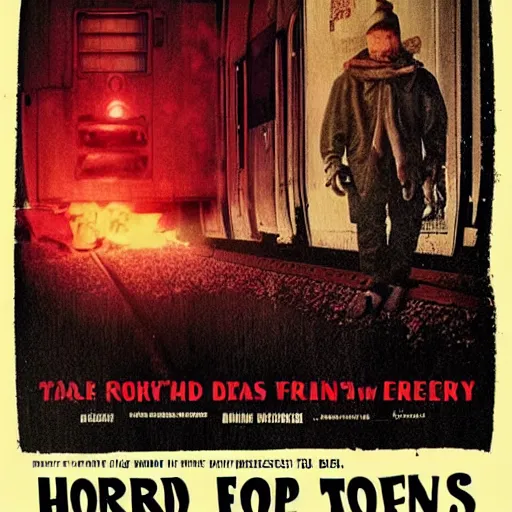Image similar to horror movie poster based on evil trains