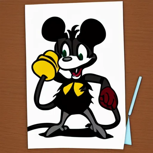 Prompt: a mouse in the style of cuphead