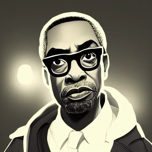 Prompt: Spike Lee as Malcolm X, ambient lighting, 4k, anime key visual, lois van baarle, ilya kuvshinov, rossdraws, artstation