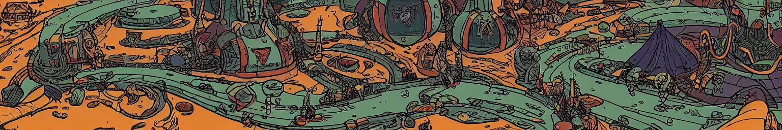 Image similar to an ultra detailed retro sci-fi cartoon alien fantasy landscape