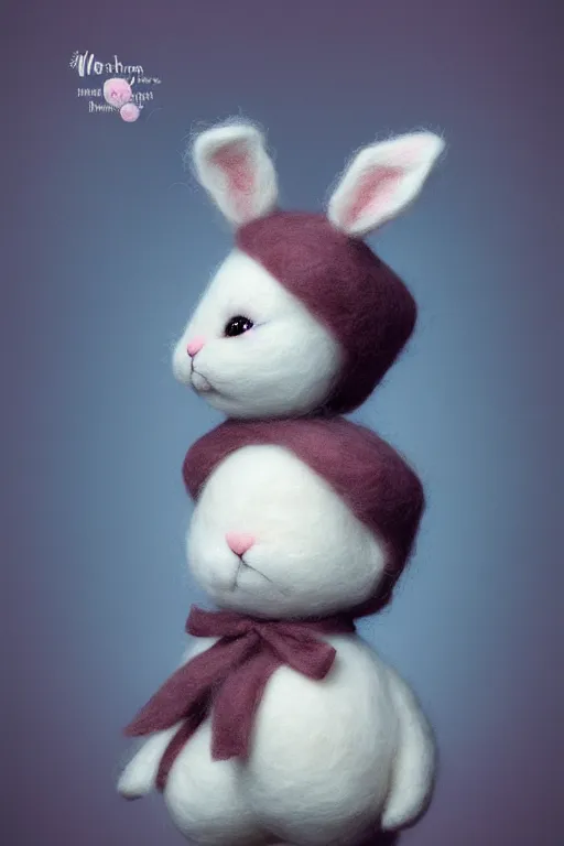 Image similar to matte sharp painting cute little fluffy bunny, a wool felted dream, painted by mark ryden, artgerm, artstation behance storybook l