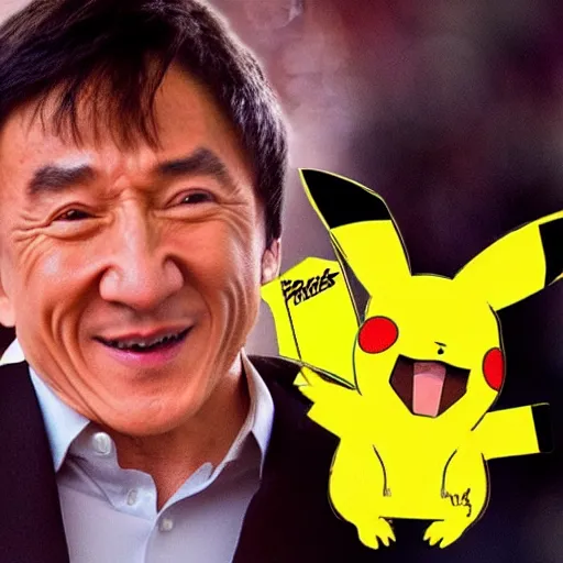 Image similar to jackie chan as a pikachu