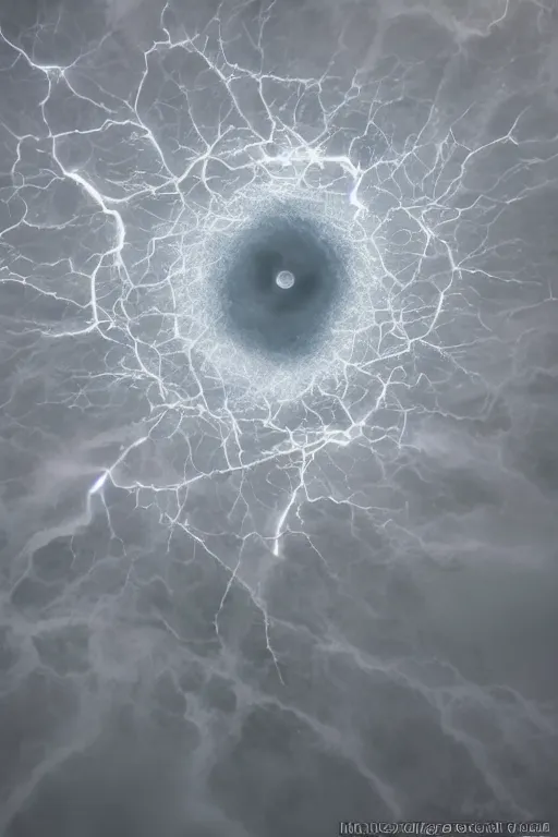 Image similar to storm inside a symmetrical crystal