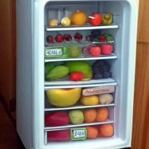 Prompt: cute fridge with human features, super cute, tiny , adorable, awww aspiring, very cute