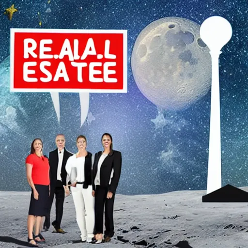 Image similar to real estate agents on the moon