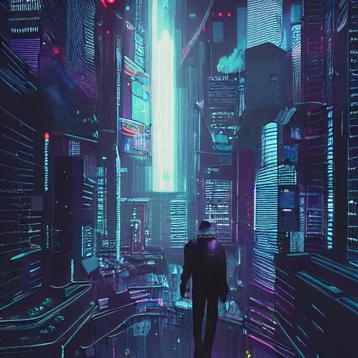 Prompt: “ man on the moon, cyberpunk art by vincent lefevre, behance contest winner, altermodern, cityscape, synthwave, matte painting ”