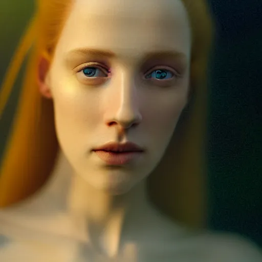 Image similar to photographic portrait of a stunningly beautiful english renaissance female in soft dreamy light at sunset, beside the river, soft focus, contemporary fashion shoot, in a denis villeneuve and tim burton movie, by edward robert hughes, annie leibovitz and steve mccurry, david lazar, jimmy nelsson, extremely detailed, breathtaking, hyperrealistic, perfect face, octane render