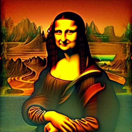 Prompt: fractal surrealistic psychedelic Mona Lisa