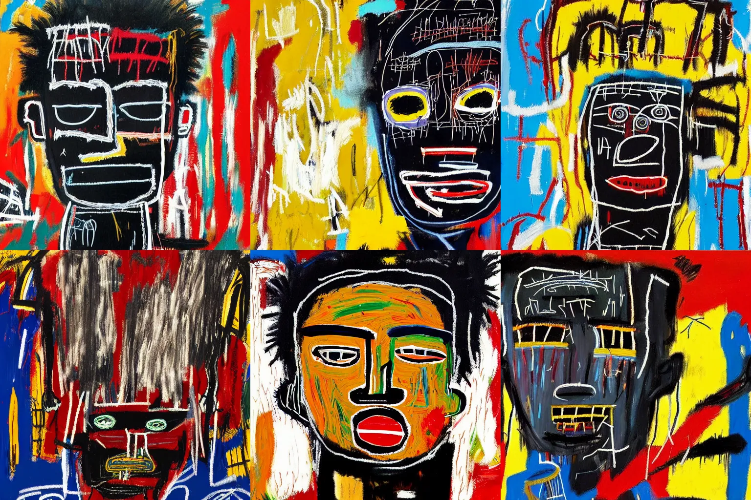 Image similar to extremely highly detailed hi-res majestic painting of an black strong african man by jean-michel basquiat, , 4k insanely detailed and intricate