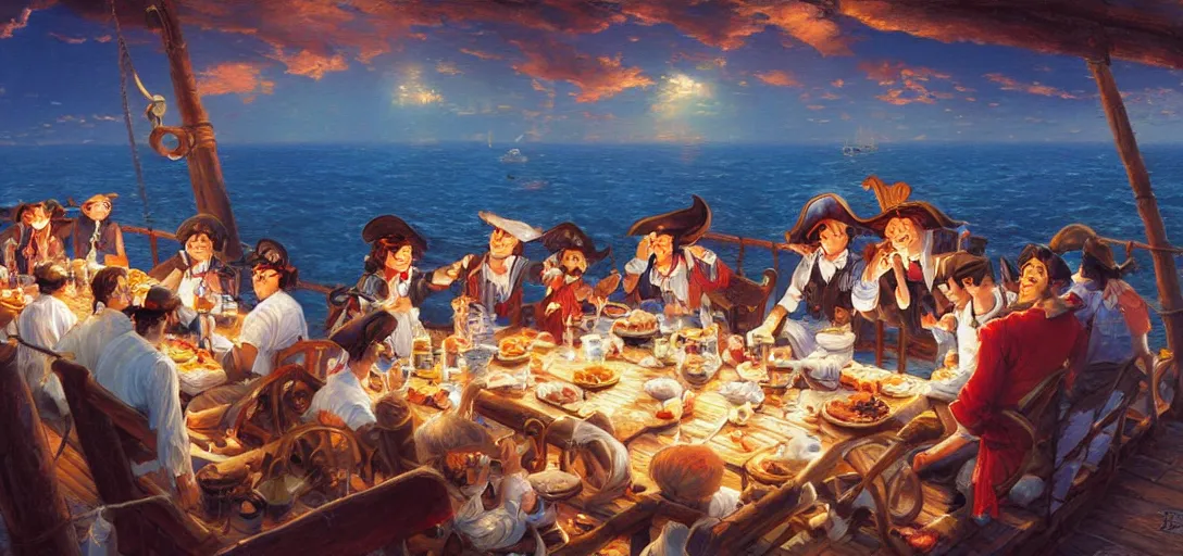 A Painting Of Pirates Eating Dinner On The Deck Of Stable Diffusion a-painting-of-pirates-eating-dinner-on-the-deck-of-stable-diffusion