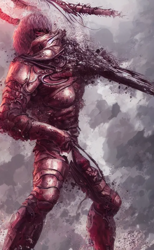 Image similar to full body shot Guts Berserk fan art, digital 2d, extremely detailed, made by wlop, maxwell boas, Naranbaatar Ganbold