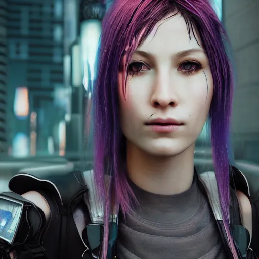 Prompt: cyberpunk girl close up portrait, ultrarealistic, unreal engine 5, highly detailed