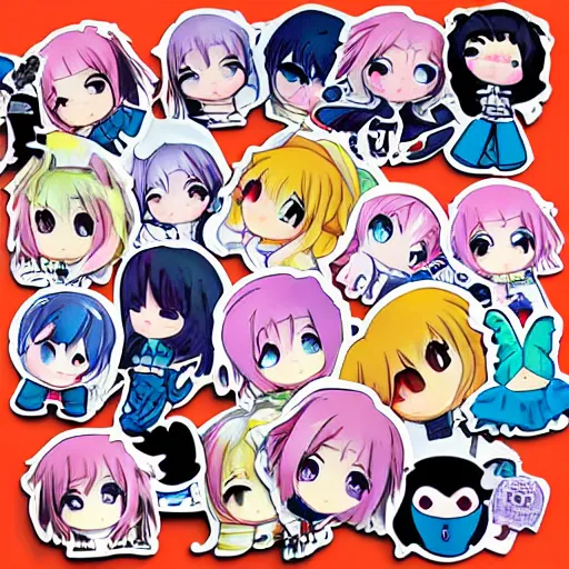 Prompt: kawaii anime sticker