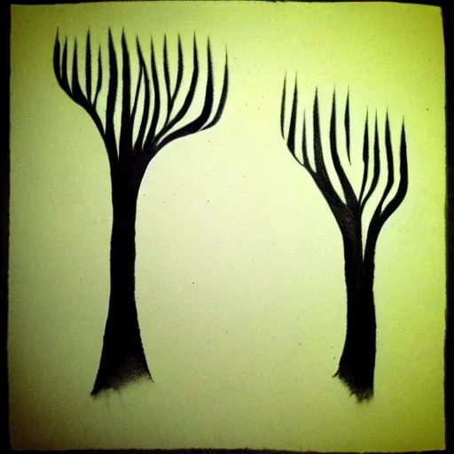 Image similar to zen, trees, ink