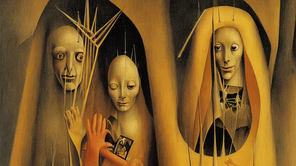 Prompt: a beautiful digital painting by remedios varo hieronymus bosch and johfra bosschart