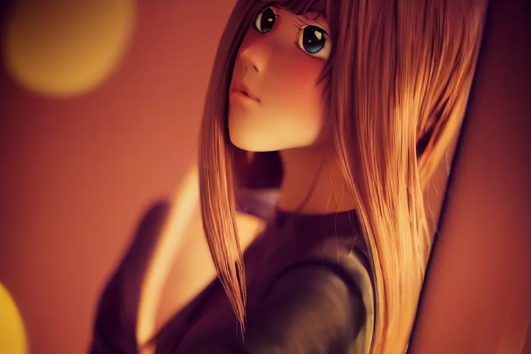 Prompt: anna dal armas as anime girl by ilya kuvshinov, vivid, cinematic, atmospheric, bokeh