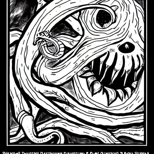 Prompt: cthulhu drawing junji ito style