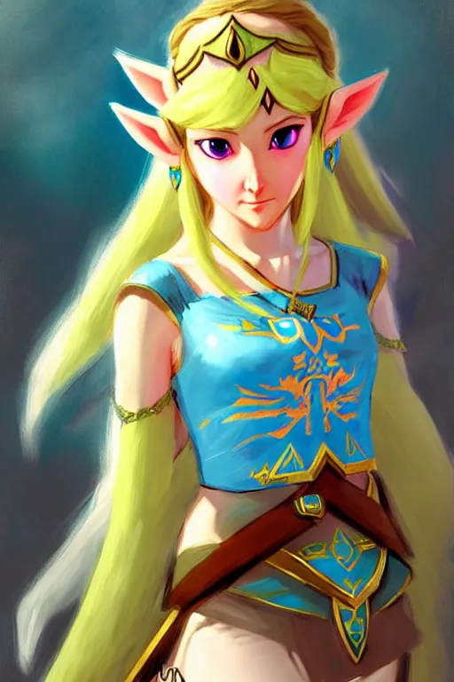 Image similar to princess zelda by bayard wu