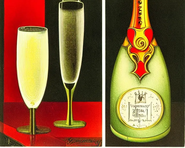Image similar to melchizedek champagne bottle. leonetto cappiello, pur champagne damery, 1 9 0 2.