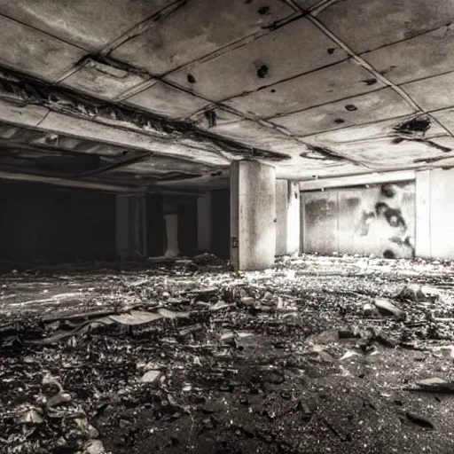 Prompt: a black hole forming in the grimy grungy basement of an abandoned apartment black