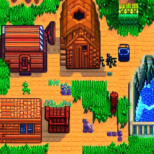 Prompt: isometric game 3d terrain stardew valley