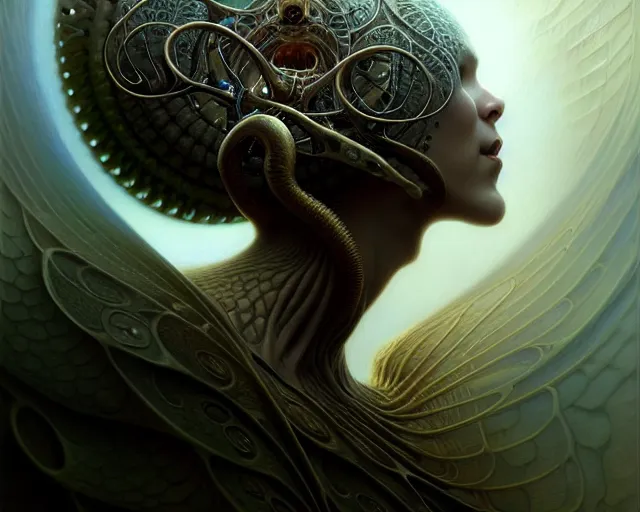 Image similar to !dream low angle shot of a beautiful creature by guillermo del toro, intricate, elegant, highly detailed, centered, digital painting, artstation, concept art, smooth, sharp focus, illustration, artgerm, Tomasz Alen Kopera, Peter Mohrbacher donato giancola, Joseph Christian Leyendecker, WLOP, Boris Vallejo ,