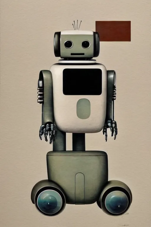 Prompt: (((((2050s Naoto Fukasawa + Ingo Maurer + Dieter Rams + Charles Eames robot . muted colors.))))) by Jean-Baptiste Monge !!!!!!!!!!!!!!!!!!!!!!!!!!!