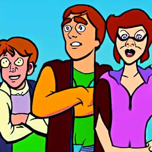 Image similar to it's always sunny in philadelphia, scooby doo cartoon style