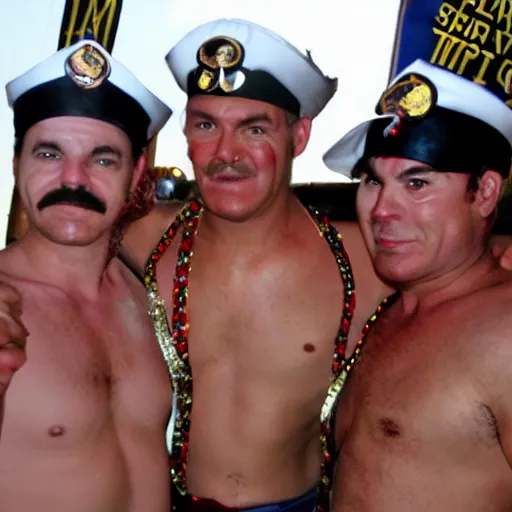 Prompt: sailor of village people drinking spiced rum